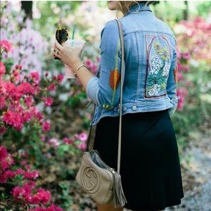 Anthropologie Pilcro Embroidered Denim Jacket Sz.s